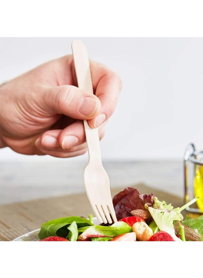 SNH Packing شوكات خشبية بيج - شوكة disposable ثقيلة الوزن، أدوات مائدة خشبية قوية - أدوات مائدة خشبية - مثالية للحفلات والمطاعم - 50 قطعة. - Image 3